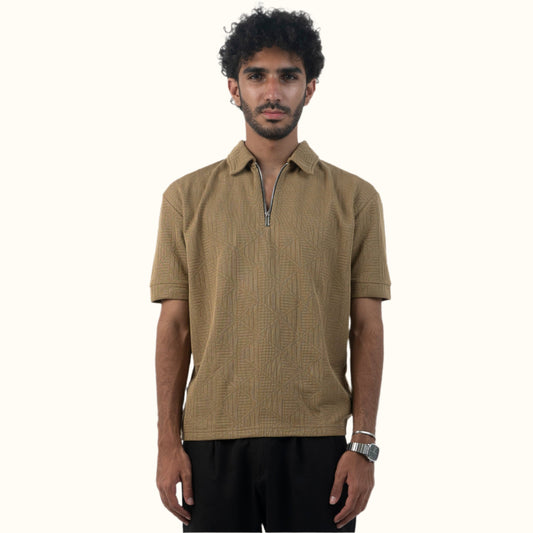 Relaxed Fit-Woody Zip-up Knitted Polo