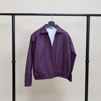 Burgundy Box Fit Faux Leather Jacket