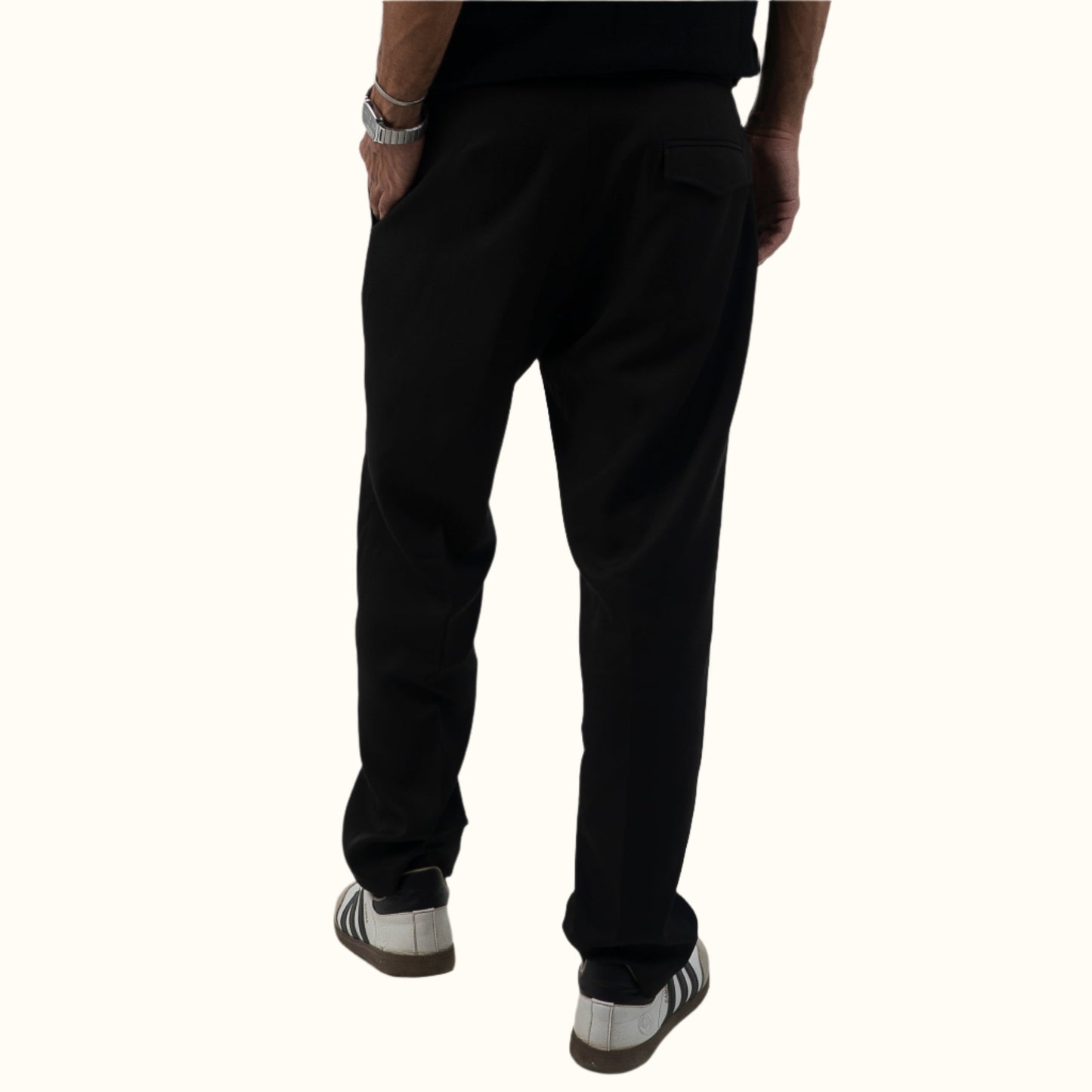 Black-High Waist Tailored Regular Fit Pants