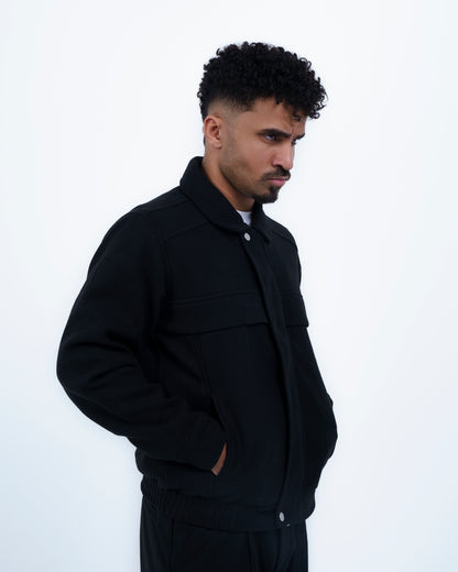 Black Wool-Blend Jacket