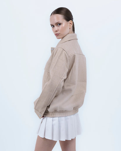 Beige Wool-Blend Jacket