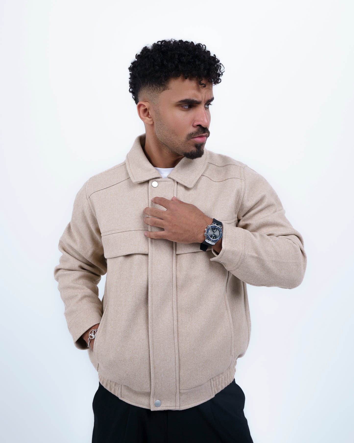 Beige Wool-Blend Jacket