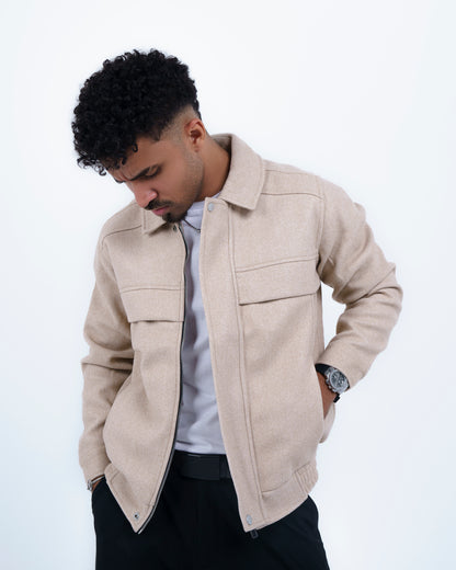 Beige Wool-Blend Jacket