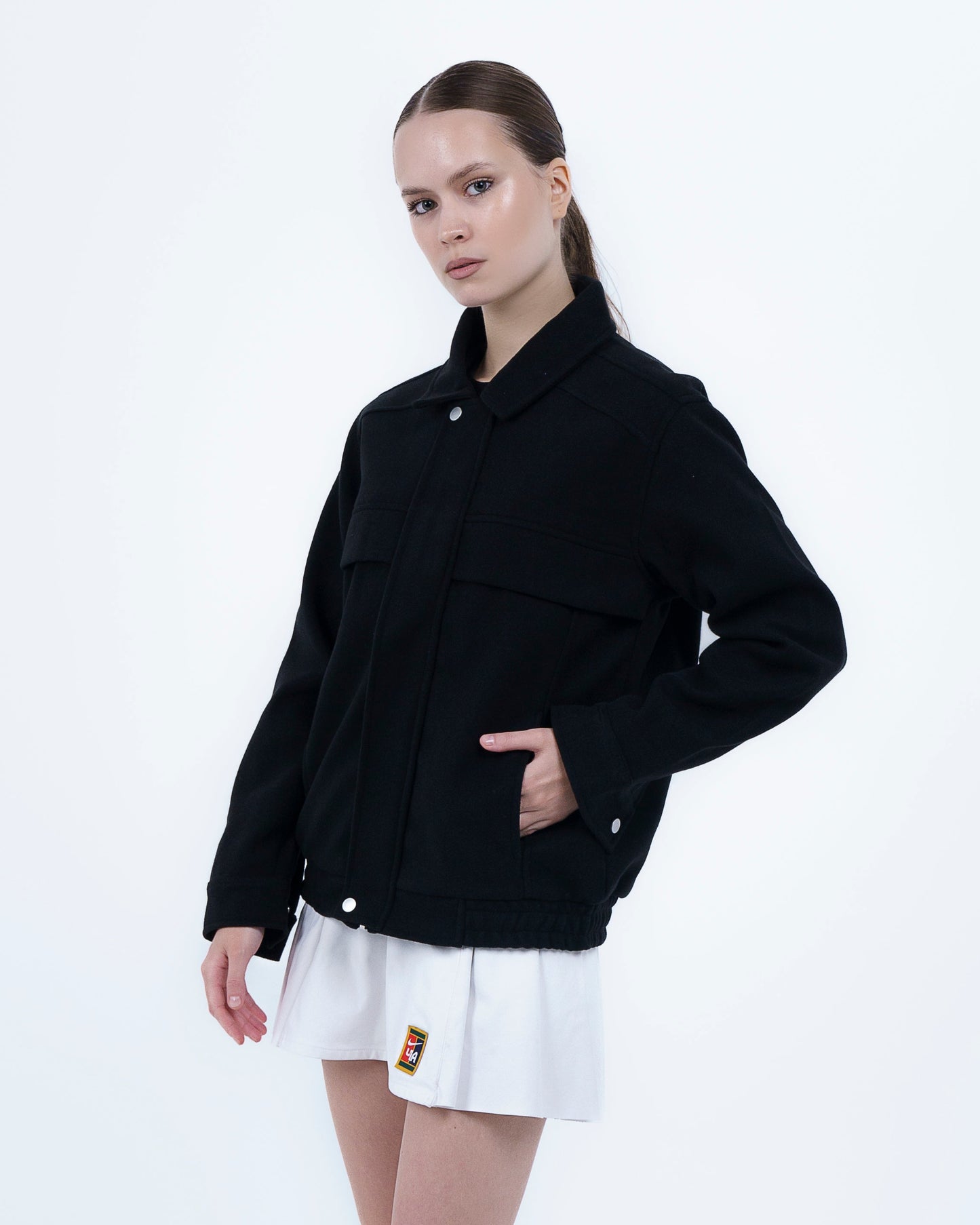 Black Wool-Blend Jacket